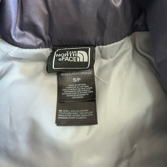 North Face 550 Puffer Vest Goose Down Metallic Purple Women's Small Nylon Zip - Picture 7 of 11